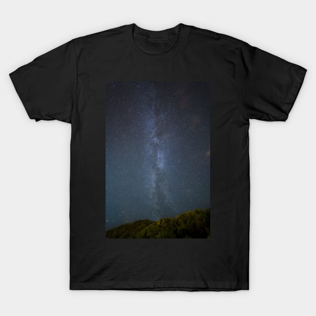 Milky Way with forest in the foreground T-Shirt by Shadow3561